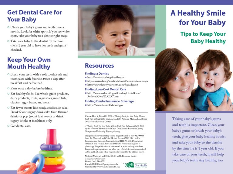 Infographic on dental care for babies and parents.